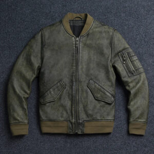 Washed Cowhide Leather Flight Jacket – view 2