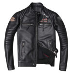 Ribbed-Sleeve Cowhide Biker Jacket – view 5