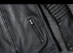 Ribbed-Sleeve Cowhide Biker Jacket – view 6