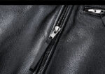 Ribbed-Sleeve Cowhide Biker Jacket – view 12