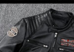 Ribbed-Sleeve Cowhide Biker Jacket – view 10