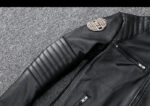 Ribbed-Sleeve Cowhide Biker Jacket – view 14