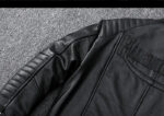 Ribbed-Sleeve Cowhide Biker Jacket – view 18