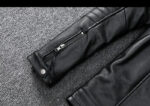 Ribbed-Sleeve Cowhide Biker Jacket – view 19