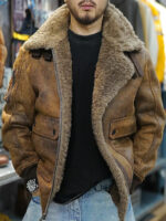 Caramel Faux Shearling Flight Jacket – view 3