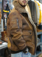 Caramel Faux Shearling Flight Jacket – view 12