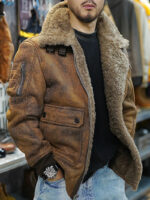 Caramel Faux Shearling Flight Jacket – view 10