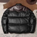 Western-Yoke Cowhide Leather Puffer Jacket – view 9