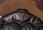 Western-Yoke Cowhide Leather Puffer Jacket – view 12