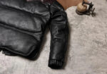 Western-Yoke Cowhide Leather Puffer Jacket – view 11