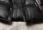 Western-Yoke Cowhide Leather Puffer Jacket – view 16