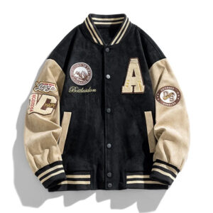 Cropped Chenille Patch Varsity Jacket – view 2