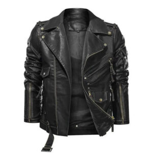 Classic Faux Leather Motorcycle Jacket – view 2