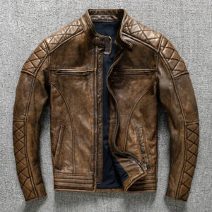 Distressed Cowhide Moto Biker Jacket – view 2