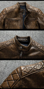 Distressed Cowhide Moto Biker Jacket – view 8