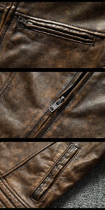 Distressed Cowhide Moto Biker Jacket – view 9