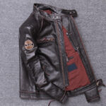Vintage Embroidered Cowhide Moto Jacket – view 2