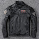 Vintage Embroidered Cowhide Moto Jacket – view 5