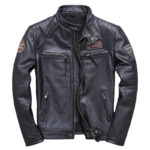 Vintage Embroidered Cowhide Moto Jacket – view 7