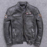 Vintage Embroidered Cowhide Moto Jacket – view 8