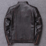 Vintage Embroidered Cowhide Moto Jacket – view 9