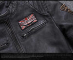Vintage Embroidered Cowhide Moto Jacket – view 18