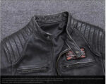 Vintage Embroidered Cowhide Moto Jacket – view 20