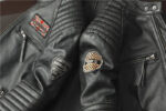 Vintage Embroidered Cowhide Moto Jacket – view 36