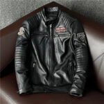 Vintage Embroidered Cowhide Moto Jacket – view 43