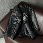 Vintage Embroidered Cowhide Moto Jacket – view 46