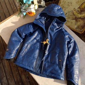 Hooded Genuine Leather Puffer Jacket – view 2