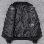 Diamond-Stitch Sheepskin Leather Bomber – view 4