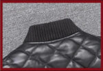 Diamond-Stitch Sheepskin Leather Bomber – view 12