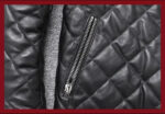 Diamond-Stitch Sheepskin Leather Bomber – view 13