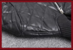 Diamond-Stitch Sheepskin Leather Bomber – view 15