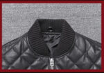 Diamond-Stitch Sheepskin Leather Bomber – view 16