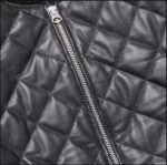 Diamond-Stitch Sheepskin Leather Bomber – view 17
