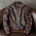 Vintage Brown Cowhide Motorcycle Jacket – view 3