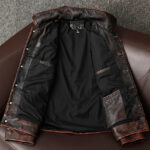 Vintage Brown Cowhide Motorcycle Jacket – view 4