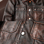 Vintage Brown Cowhide Motorcycle Jacket – view 7