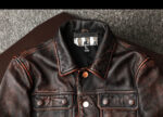 Vintage Brown Cowhide Motorcycle Jacket – view 10