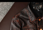 Vintage Brown Cowhide Motorcycle Jacket – view 11