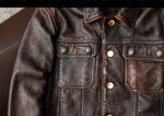 Vintage Brown Cowhide Motorcycle Jacket – view 12