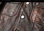 Vintage Brown Cowhide Motorcycle Jacket – view 13