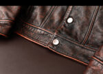 Vintage Brown Cowhide Motorcycle Jacket – view 14