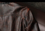 Vintage Brown Cowhide Motorcycle Jacket – view 17