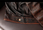 Vintage Brown Cowhide Motorcycle Jacket – view 20