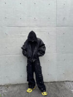 Oversized Hooded Faux Leather Bomber – view 20
