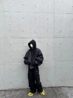 Oversized Hooded Faux Leather Bomber – view 24