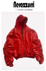 Oversized Hooded Faux Leather Bomber – view 32